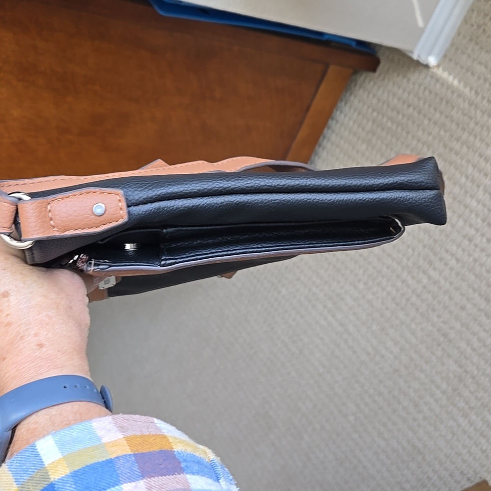 Rosetti Crossbody Adjustable Strap Black with Camel trim - Picture 8 of 8